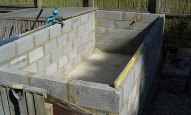 Number of Blocks Required to Rise above Ground Level in Constructing a Concrete Pond Number of Blocks Required to Rise above Ground Level in Constructing a Concrete Pond