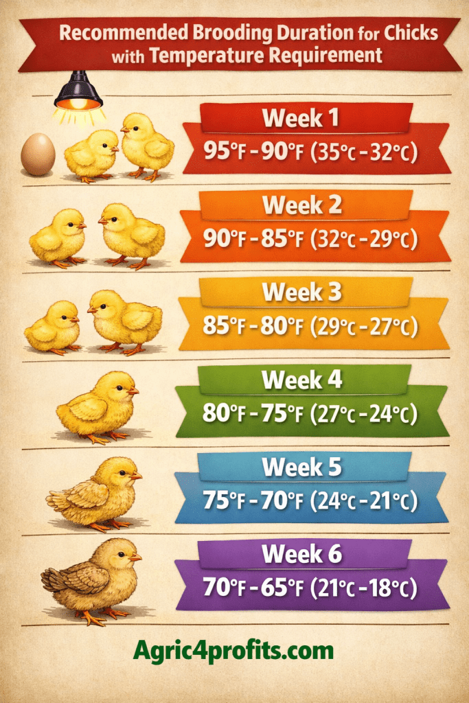 Recommandée pour la Durée de Poussins avec la Température Exigence