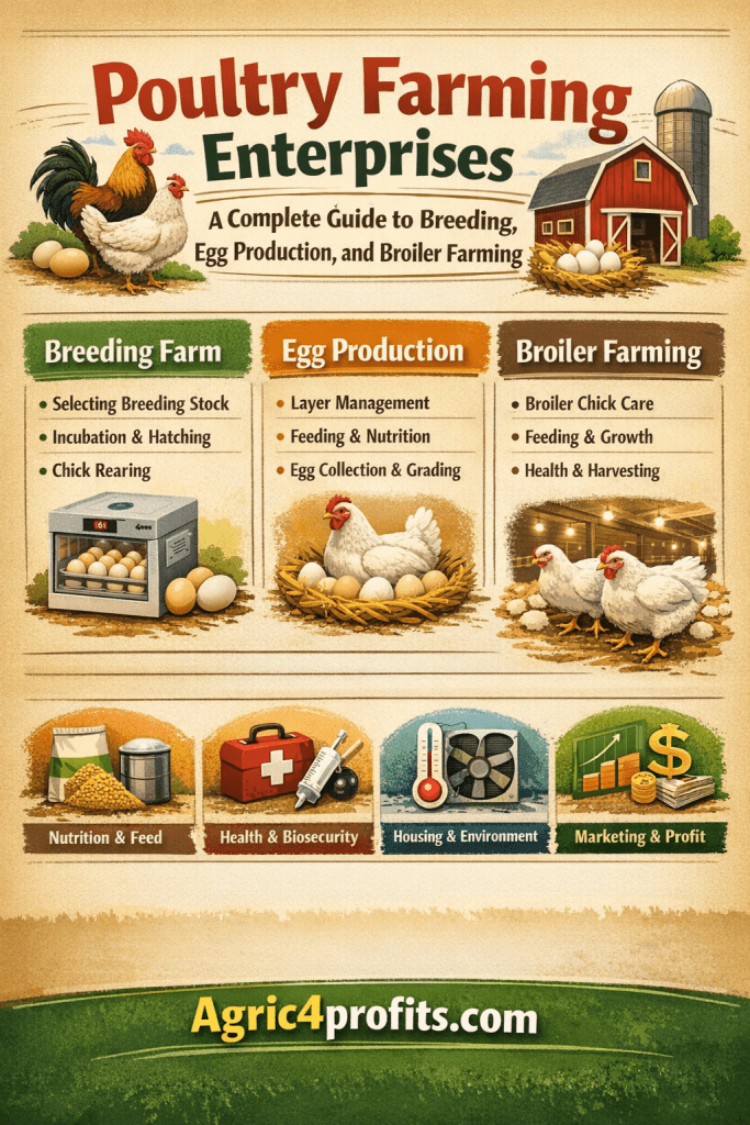 Poultry Farming Enterprises: A Complete Guide to Breeding, Egg Production, and Broiler Farming