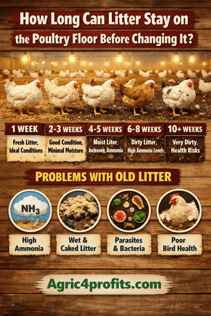 Combien de temps Peut-Litière de Rester sur la Volaille Sol Avant de le Changer?