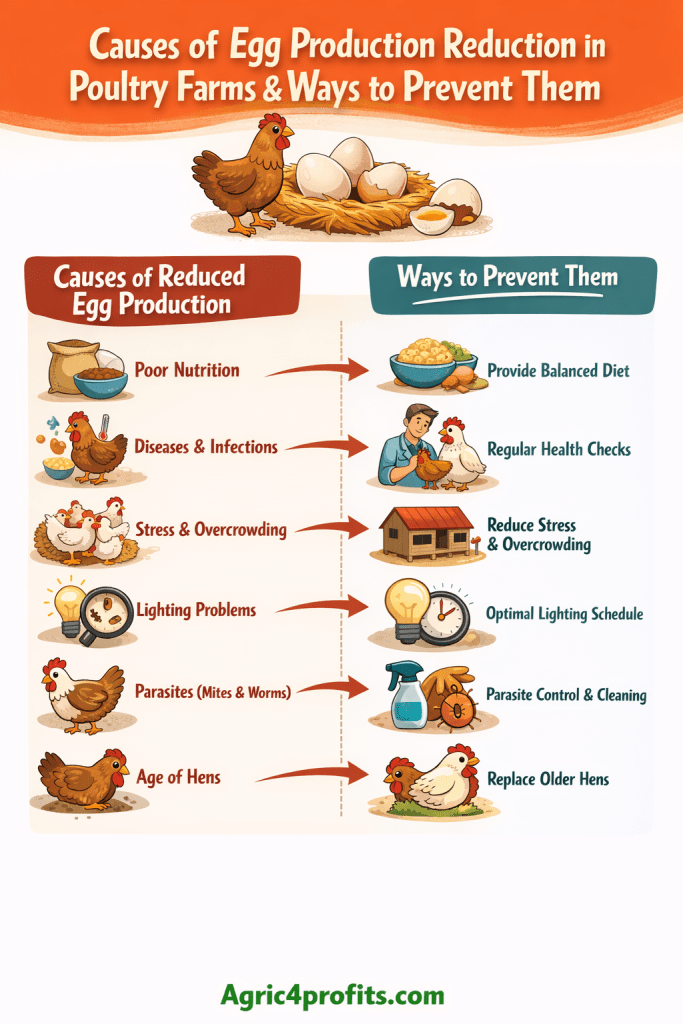 Les Causes de la Production d'Œufs de Réduction dans les Fermes de Volaille et les Moyens de les Éviter