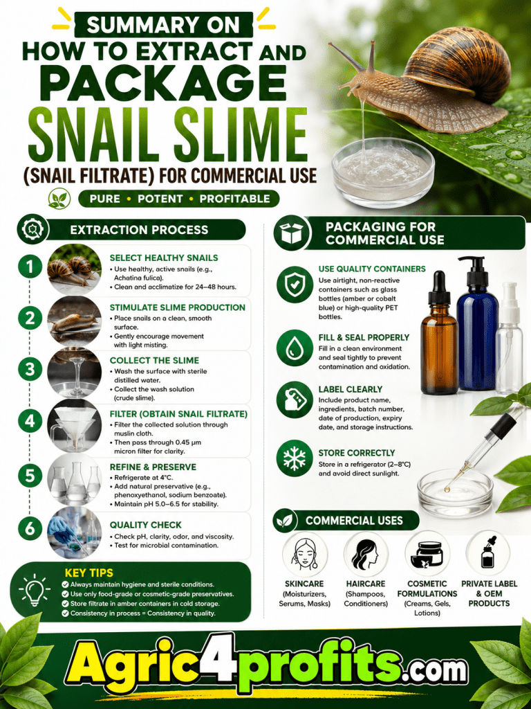 Comment Extraire et le Paquet de Bave d'Escargot (Escargot filtrat) pour un Usage Commercial
