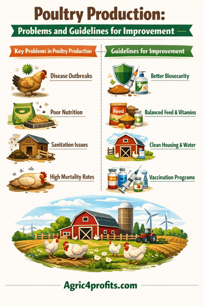 La Production de volaille: les Problèmes et les lignes Directrices pour l'Amélioration de la