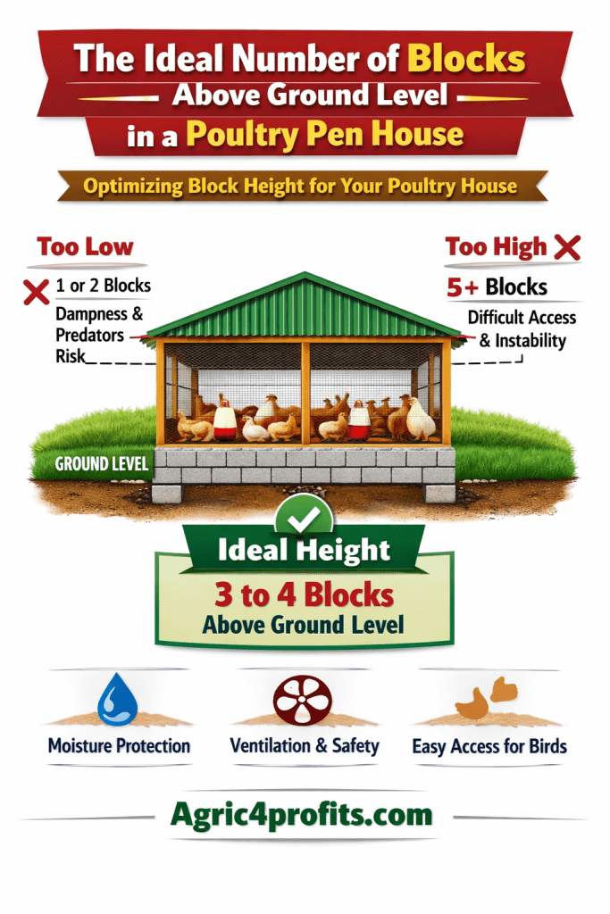 The Ideal Number of Blocks above Ground level in constructing a Poultry Pen House