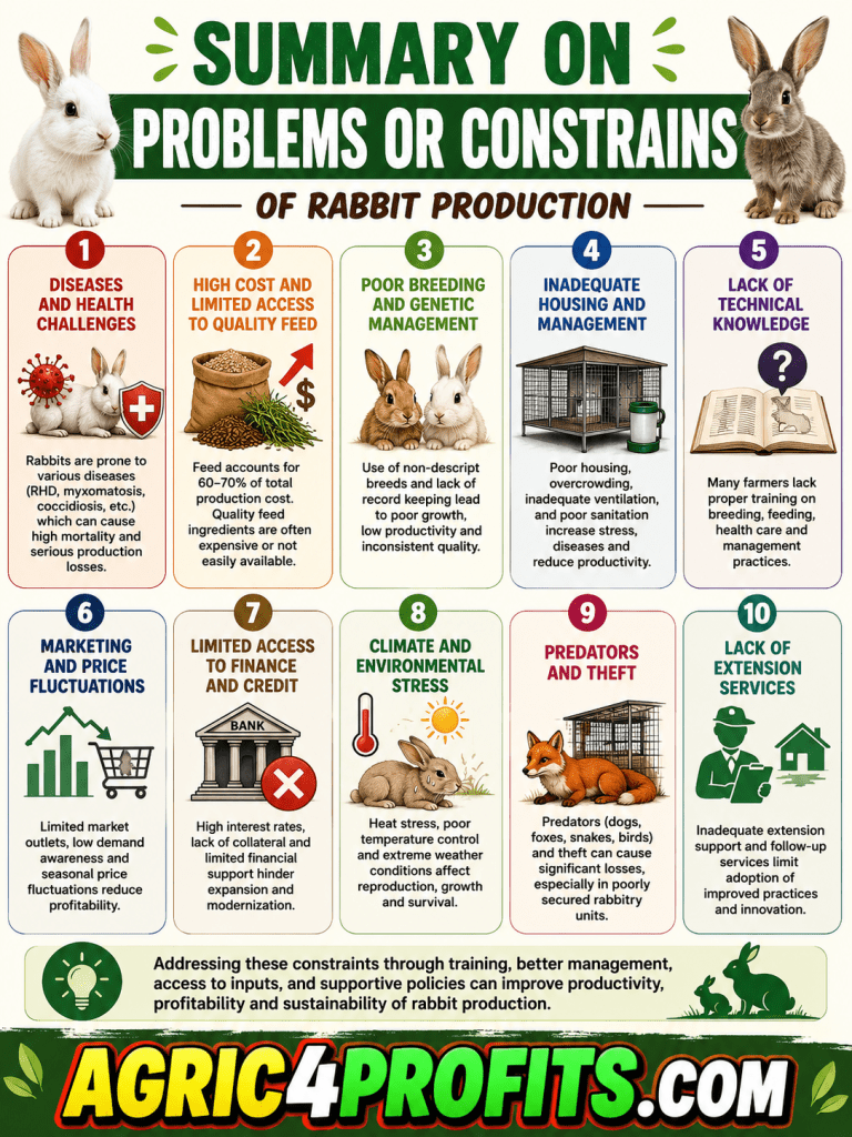 Les problèmes ou les Contraintes de la Production de lapins