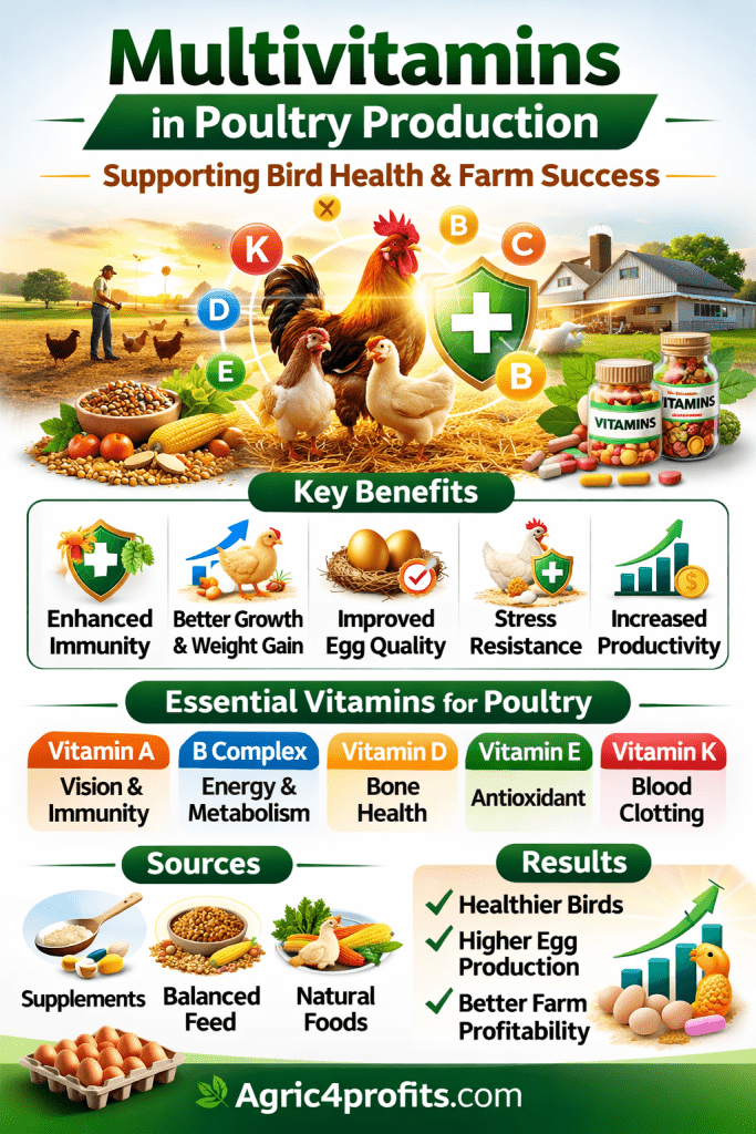 Les multivitamines dans la Production de Volaille: Soutenir la Santé des Oiseaux et de la Ferme de la Réussite