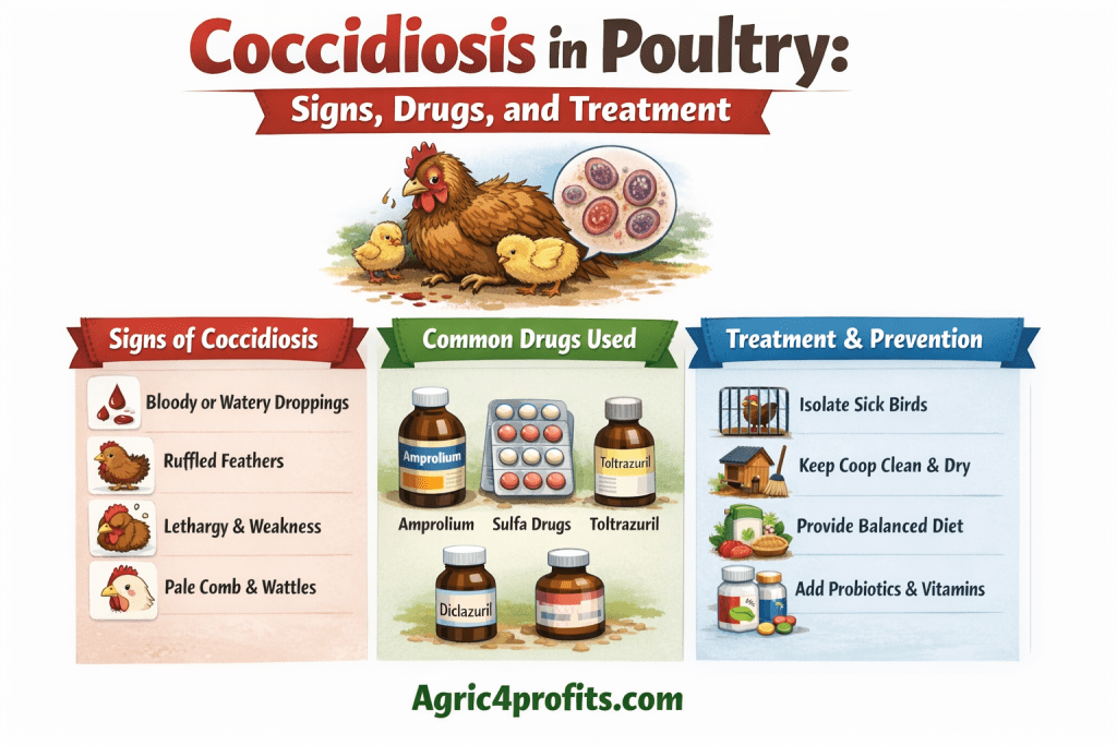 La coccidiose chez les Volailles: des Signes, des Drogues, de Traitement et de