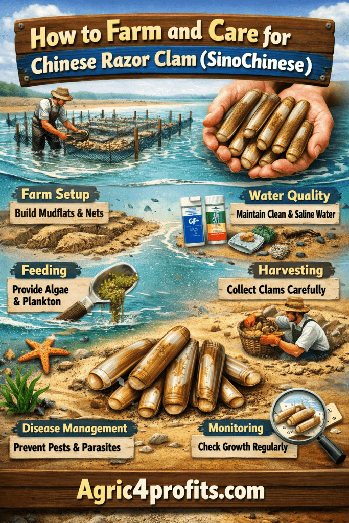 How to Farm and Care for Chinese Razor Clam (Sinonovacula constricta)