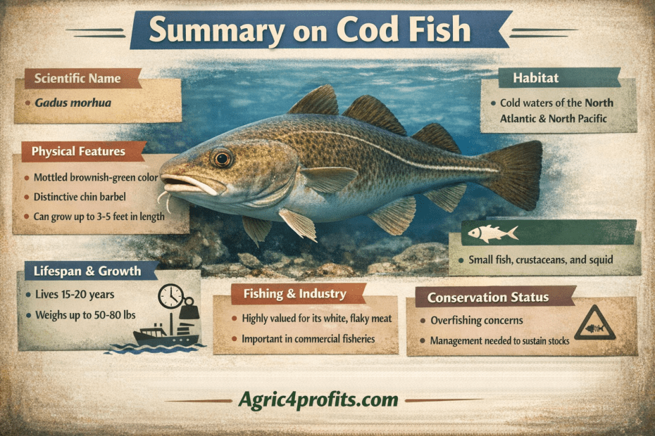 Appearance, Features and Farming Guide of Cod Fish - Agric4Profits