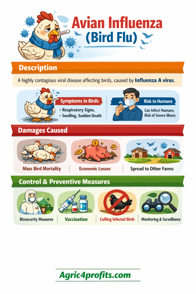 L'Influenza aviaire (Grippe aviaire): Description, Dommages Causés, de Contrôle et Mesures Préventives