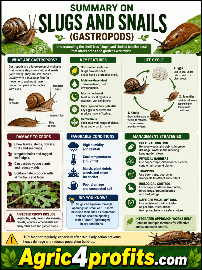 Les limaces et les Escargots: Description, Dommages Causés, de Contrôle et Mesures Préventives