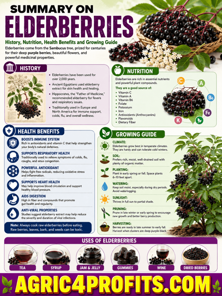 Elderberries: History, Nutrition, Health Benefits and Growing Guide