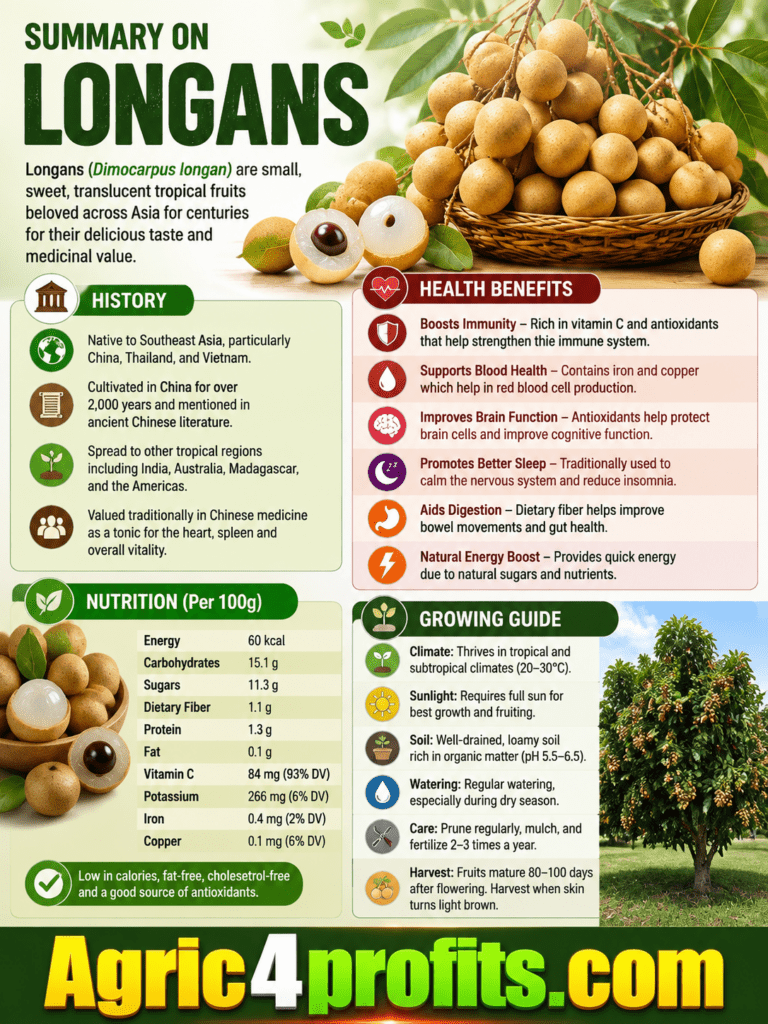 Longans: History, Nutrition, Health Benefits and Growing Guide