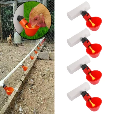 Areyourshop 4PCS Water Drinking Cups Chicken Watering Automatic Poultry Feeding Drinkers