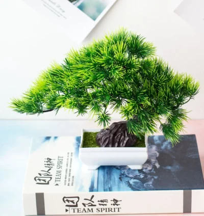 Artificial Plants Potted Bonsai Green Small Tree Plants Fake Flowers Potted Ornaments for Home Garden Decor Party Hotel Decor