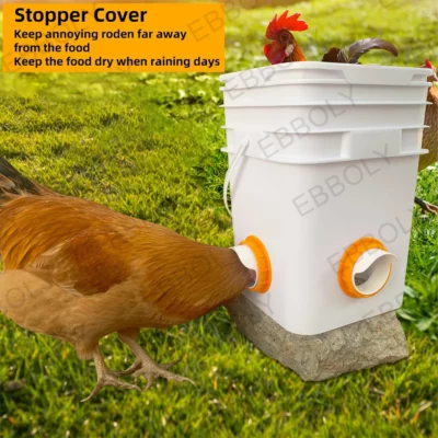 Upgrade DIY Chicken Feeder Poultry Feed Kit Waterproof Mouseproof Hen Feeders For Buckets Barrels Bins Troughs No Waste