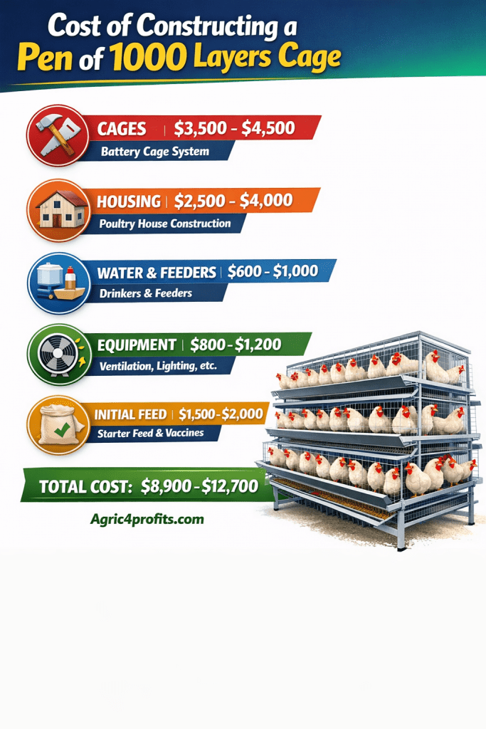 Cost of Constructing a Pen of 1000 Layers Cage