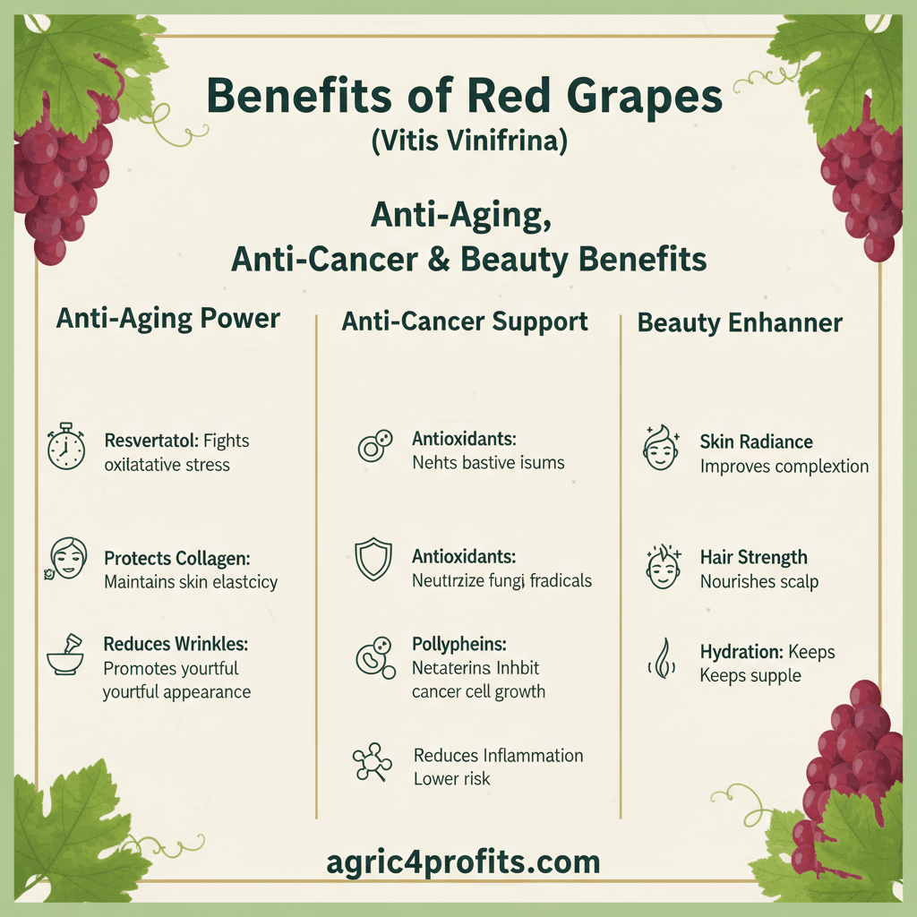 Benefits of Red Grapes for Anti-Aging, Anti-Cancer and Beauty