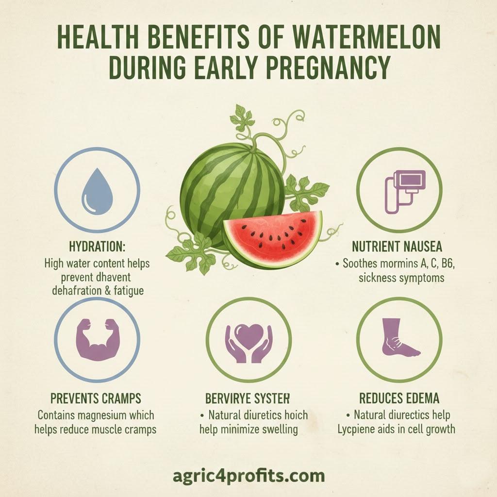 Health Benefits of taking Watermelon Fruit during Early Pregnancy