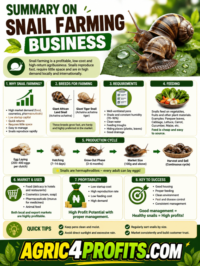 Introduction and Guide to Snail Farming Business - Agric4Profits