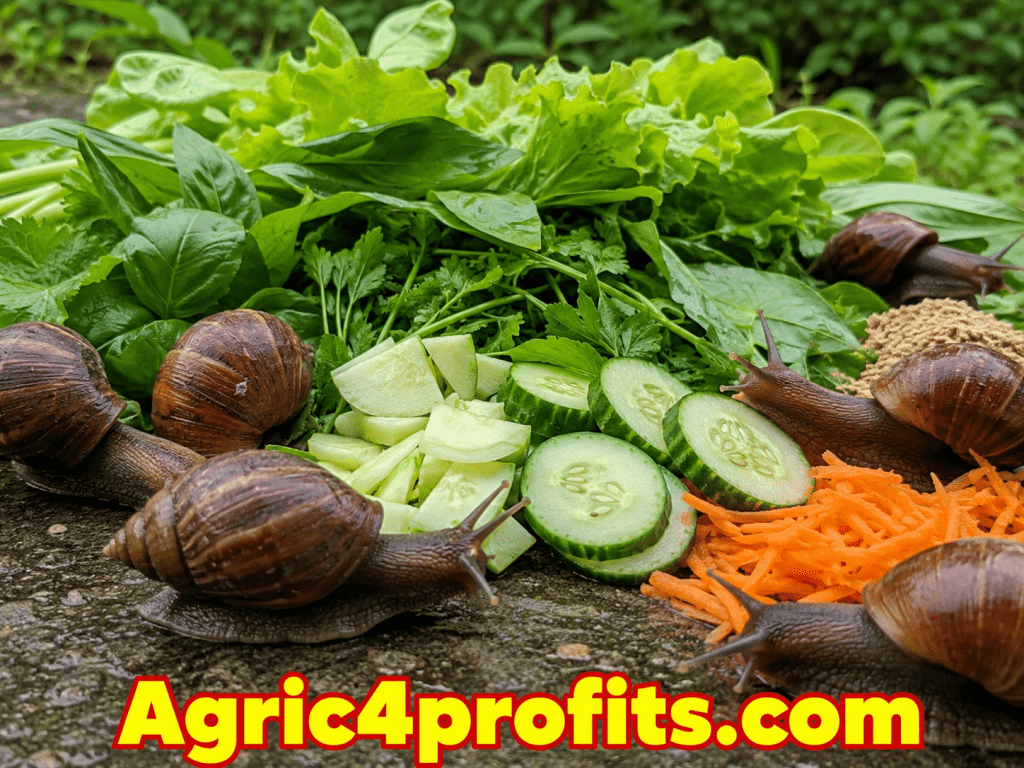 L'alimentation des Escargots localement et sur la manière de Formuler Escargot Flux