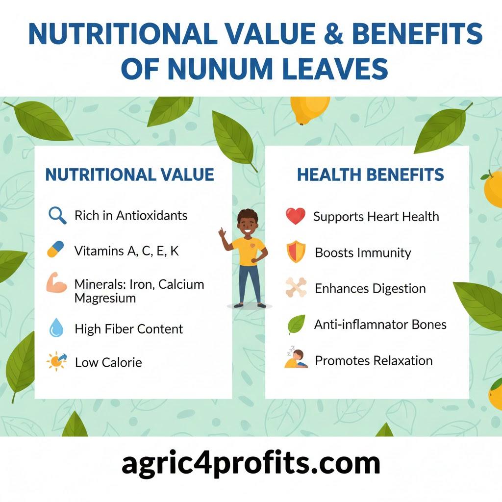 Valeur nutritionnelle et les Avantages de Nunum feuilles