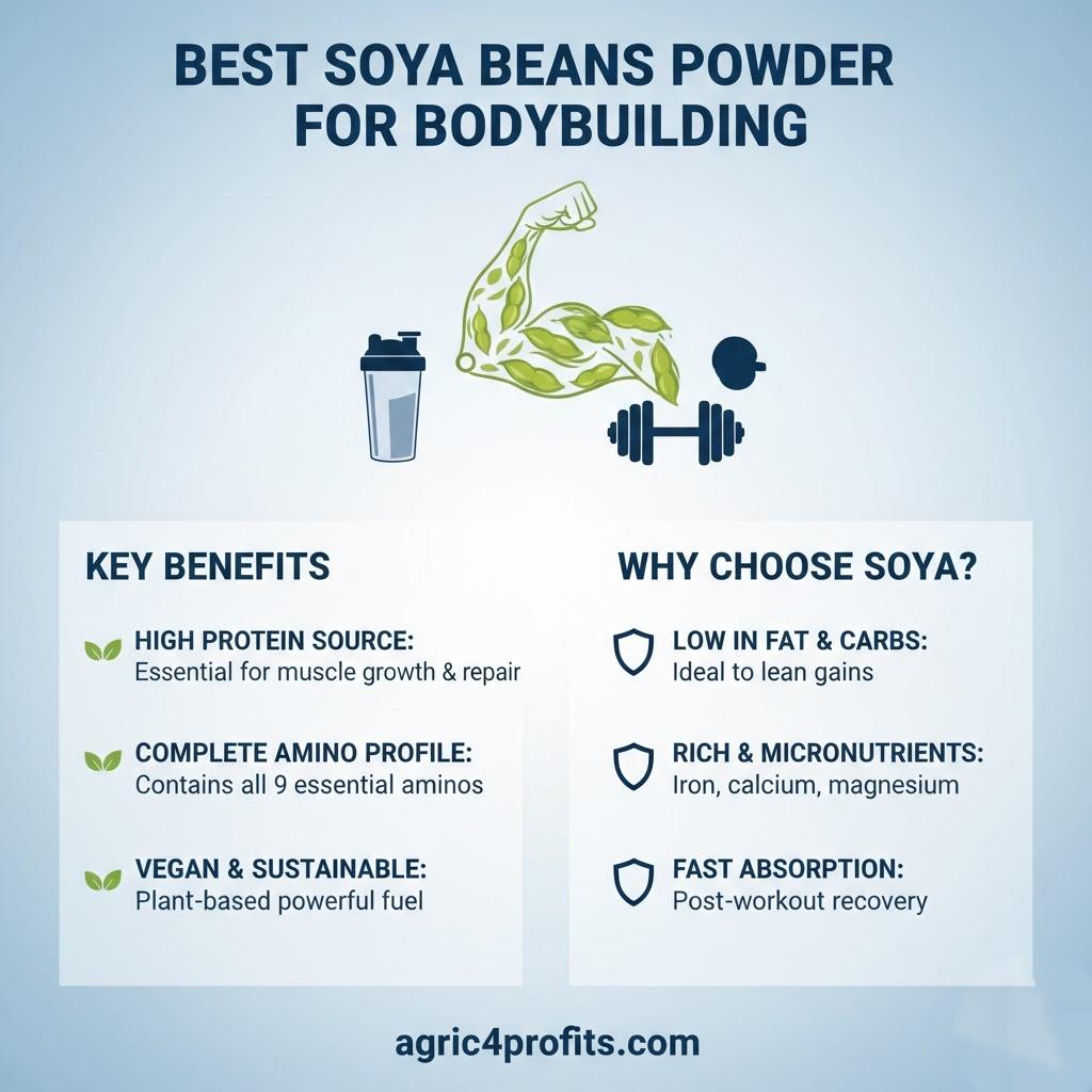 Les Fèves De Soja En Poudre Pour La Musculation