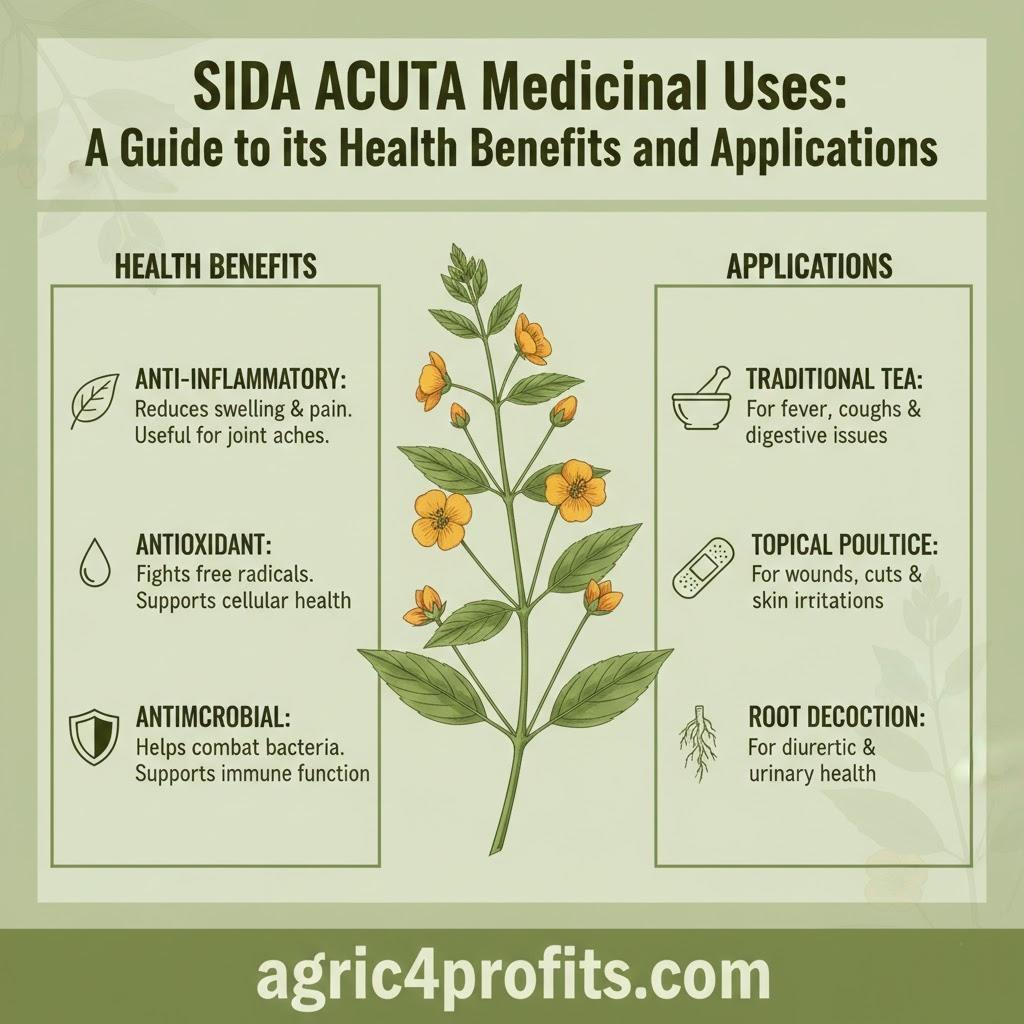 Sida acuta Usages Médicinaux