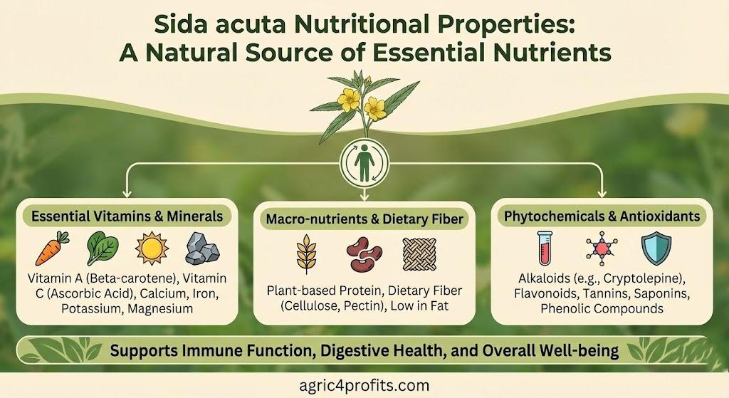 Sida acuta Nutritional Properties: A Natural Source of Essential Nutrients