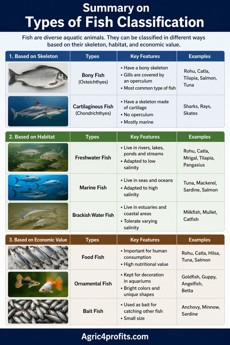 Fish Class Chart Types of Fish - Agric4Profits