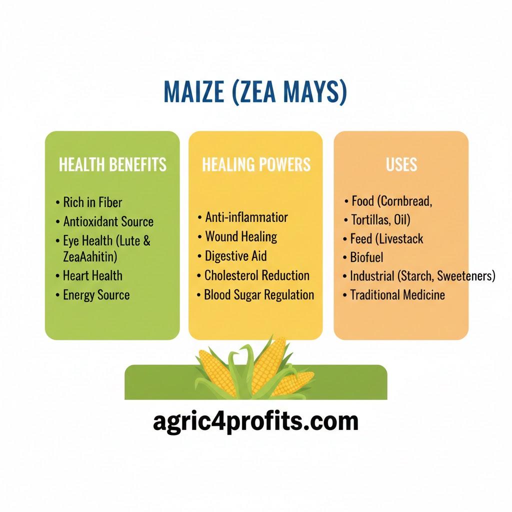 Maize (Zea mays): Health Benefits, Healing Powers and Uses