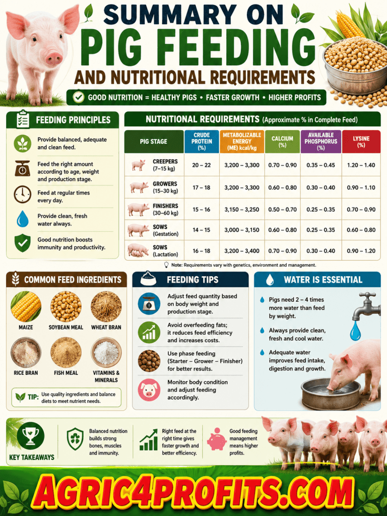 Pig Feeding and Nutritional Requirements - Agric4Profits