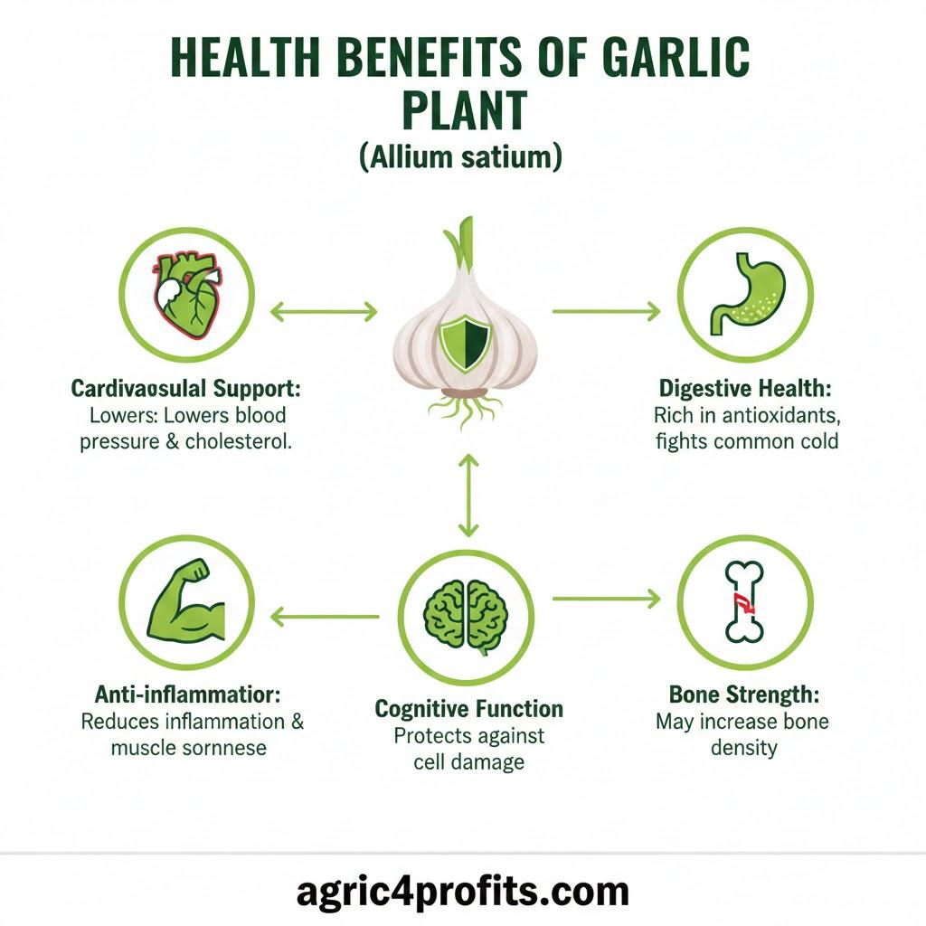 Health Benefits of Garlic Plant 