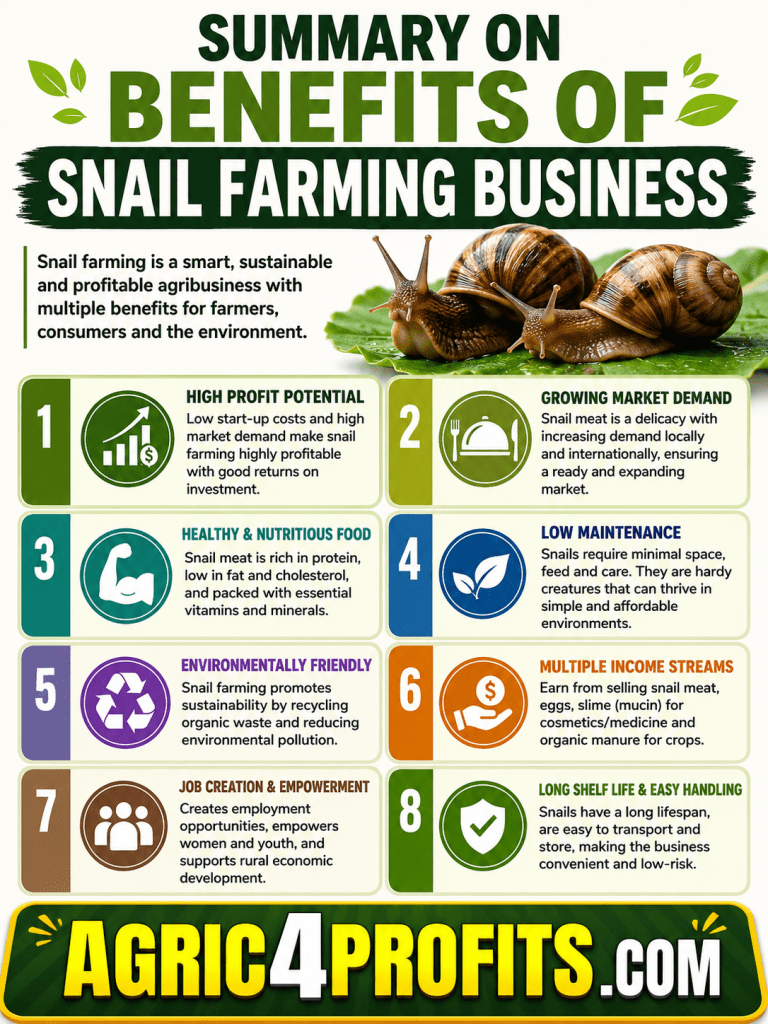 Benefits of Snail Farming Business