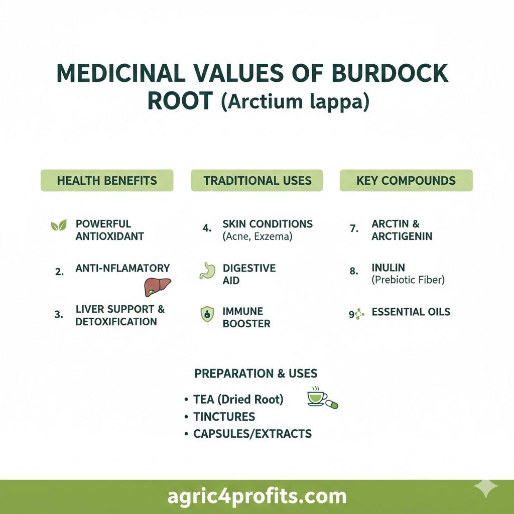 Valeurs médicinales de Racine de Bardane