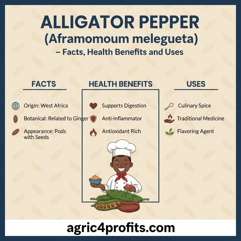 Alligator Poivre (Aframomum melegueta) – des Faits, des Avantages pour la Santé et l'Utilise