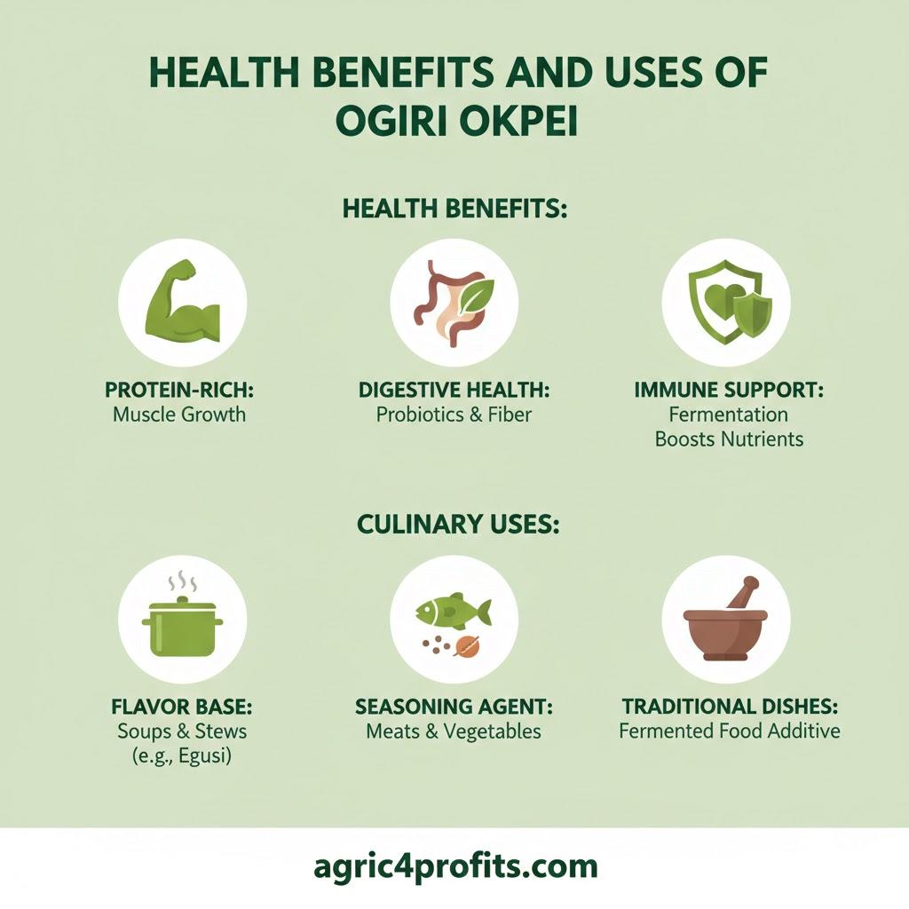 Avantages pour la santé et les Usages de Ogiri Okpei