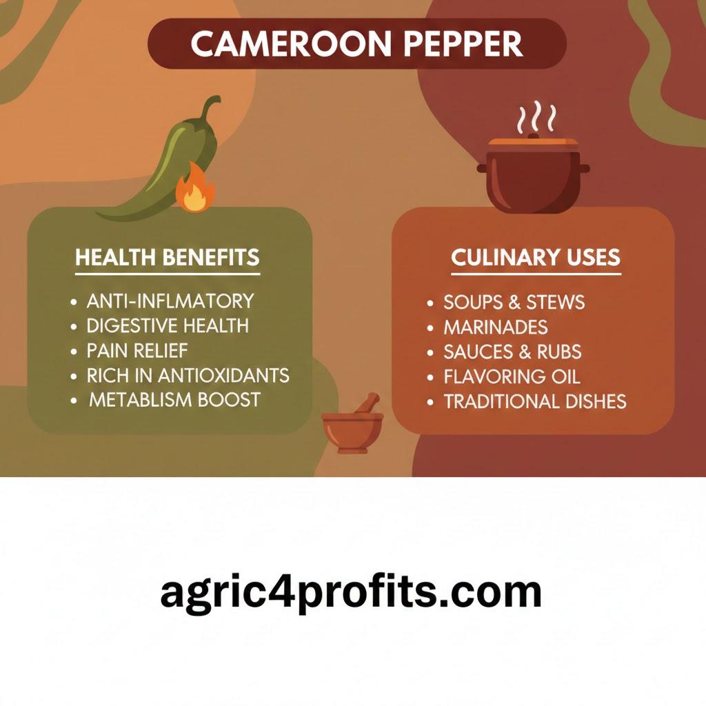 Avantages pour la santé et Utilisations du Cameroun Poivre