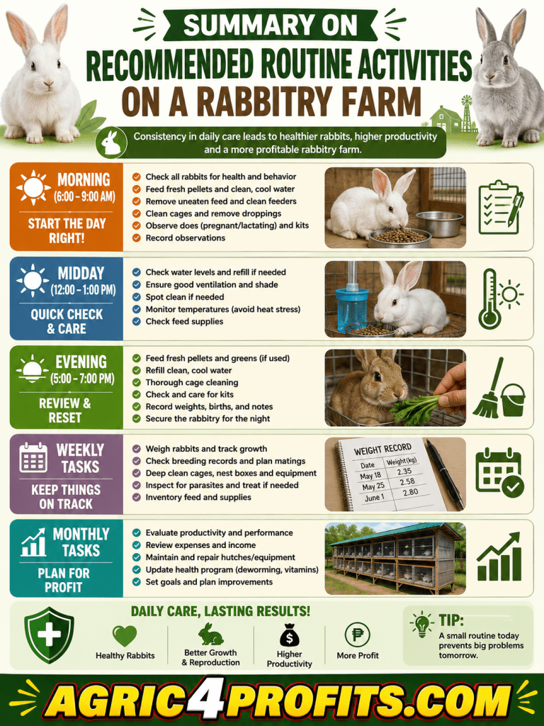 Recommended Routine Activities on a Rabbitry Farm