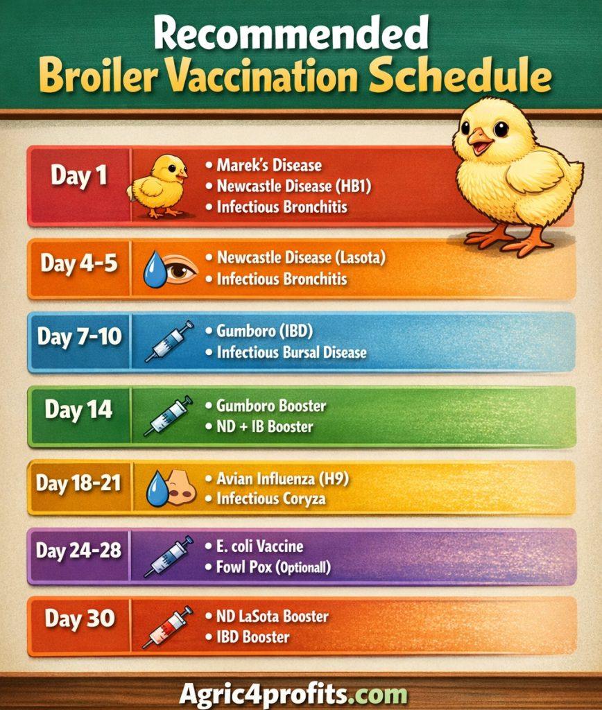 Recommandé De Poulets De Chair Calendrier De Vaccination