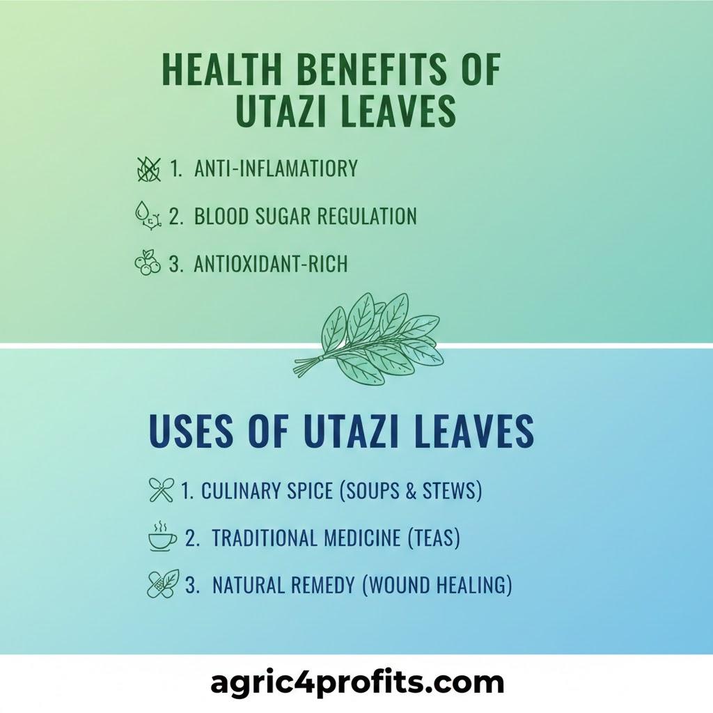 Avantages pour la santé et les Usages de Utazi Feuilles