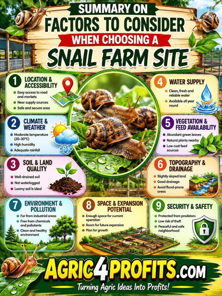 Facteurs à Considérer lors du Choix d'un Site d'élevage de l'Escargot