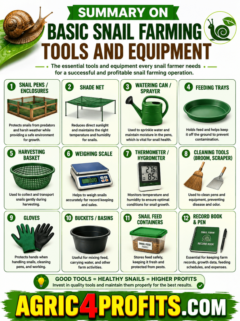 De base Élevage d'Escargots Outils et de l'Équipement