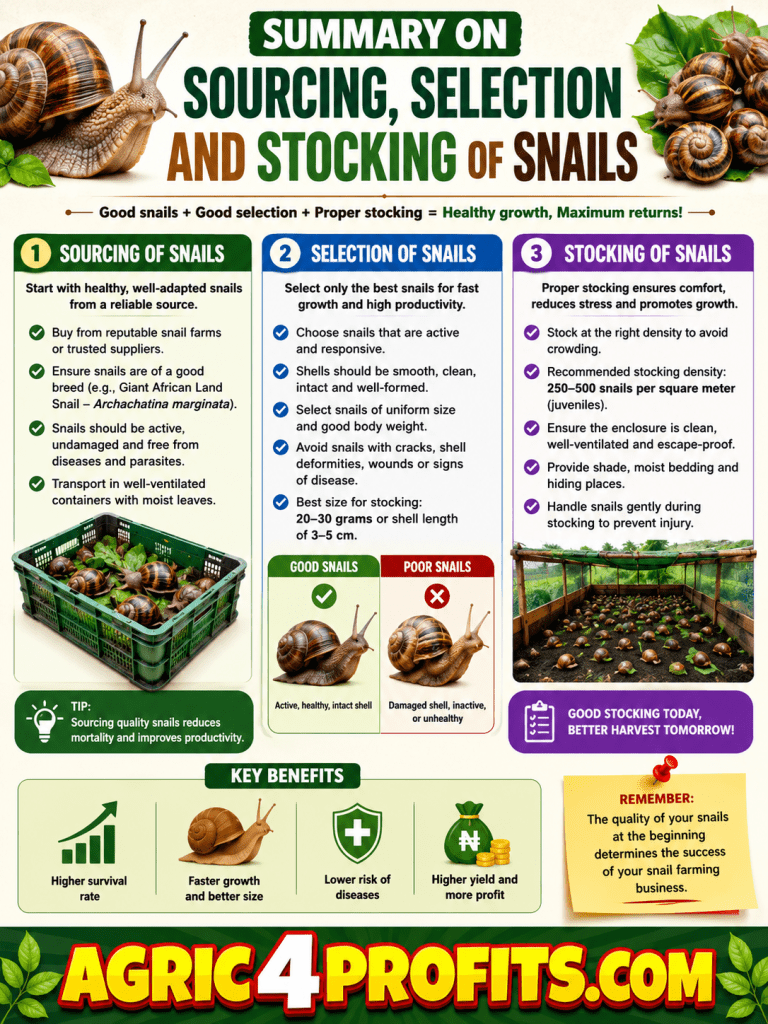 Le Sourcing, la Sélection et le Stockage des Escargots