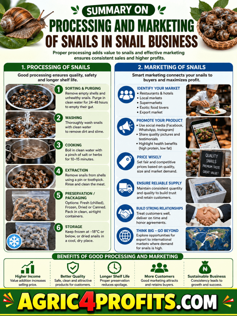 La transformation et la Commercialisation des Escargots Escargots