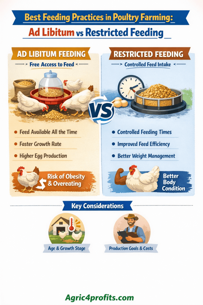 Best Feeding Practices in Poultry Farming: Ad Libitum vs Restricted Feeding