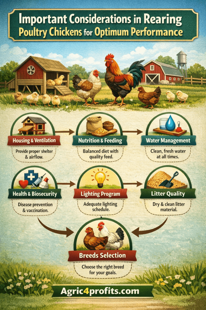 Important Considerations in Rearing Poultry Chickens for Optimum Performance