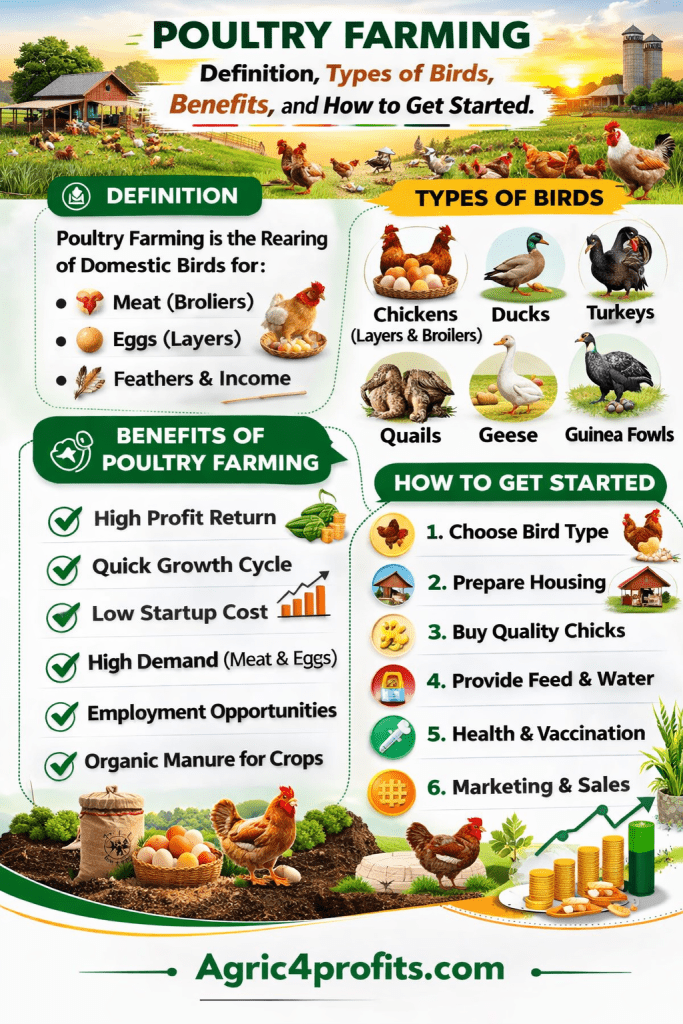 L'Élevage de la volaille: Définition, Types d'Oiseaux, des Avantages, et Comment l'Obtenir