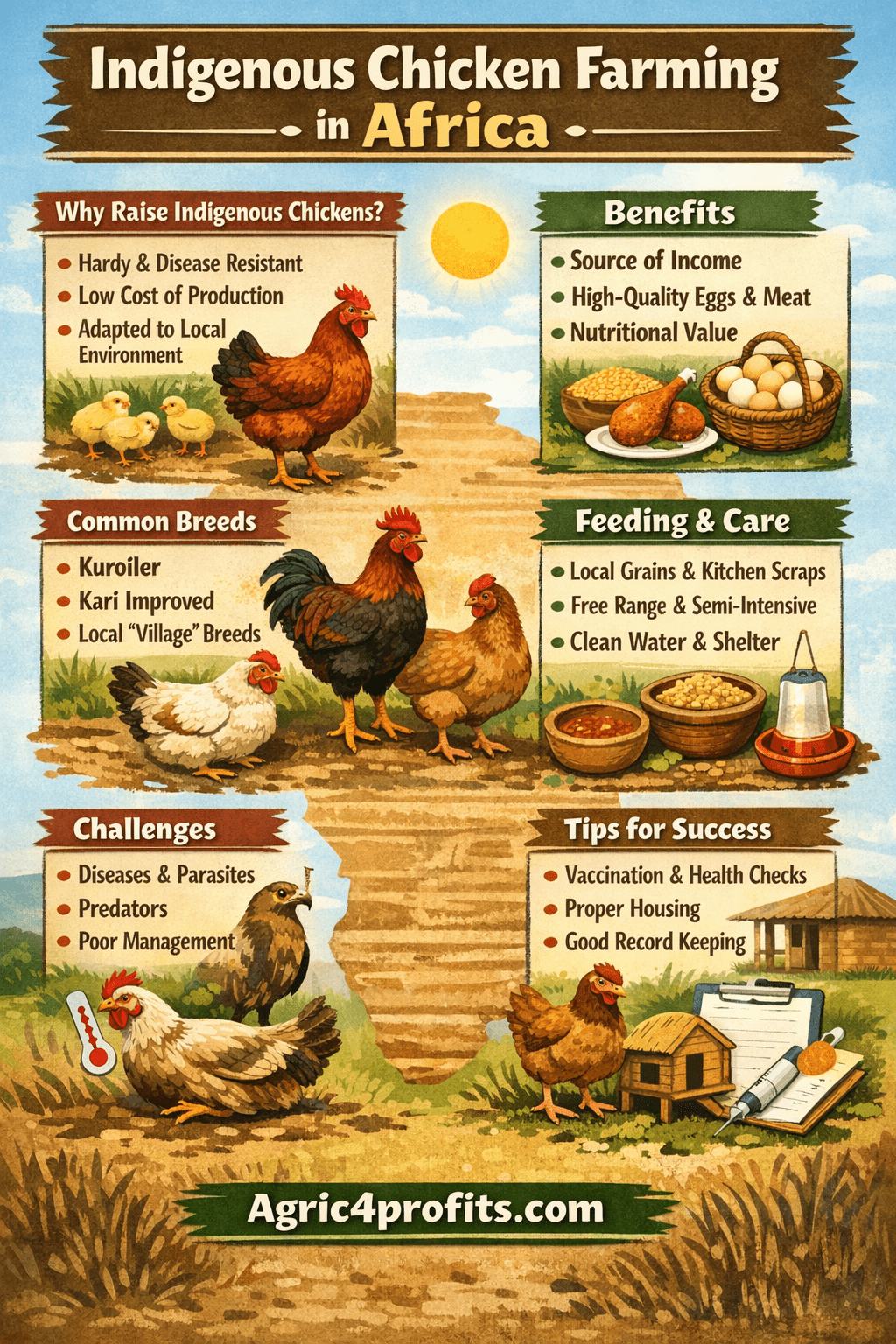 Complete Indigenous Chicken Farming Guide in Africa - Agric4Profits