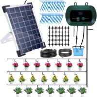 5W Solar Drip Irrigation System with Timer, Automatic Watering Kit for Garden, Raised Beds, Patio, Lawn, Greenhouse, Up to 30 Plants